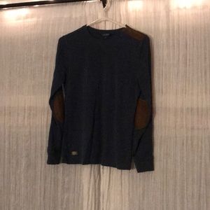 Blue elbow patch everyday sweater